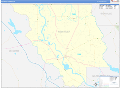 Red River Parish (County), LA Digital Map Basic Style